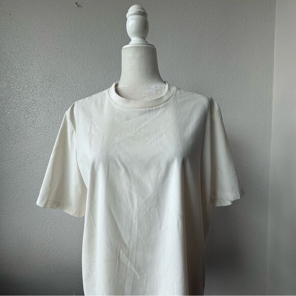 Zara Mens Slim Fit Pullover Top White Short Sleeve Tee SZ M - Picture 3 of 10